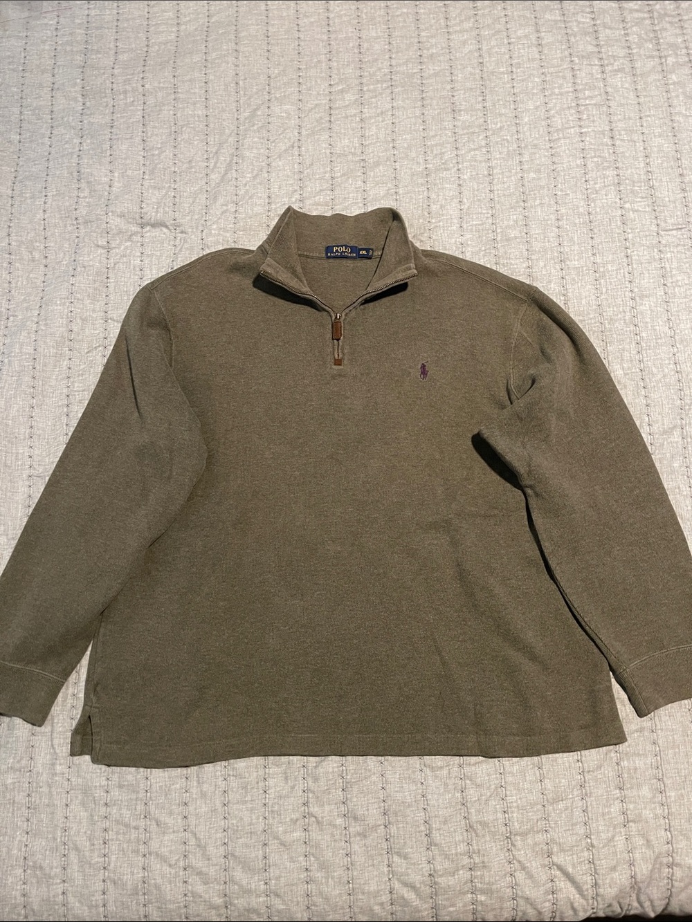 Polo by Ralph Lauren Olive Green Half-Zip Pullover Sweatshirt